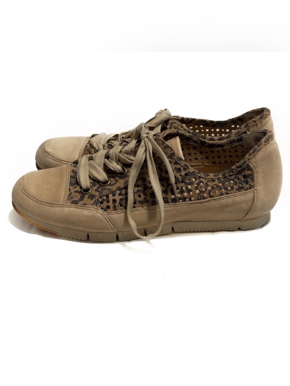 Paul Green Leopard Print Perforated Trainers
